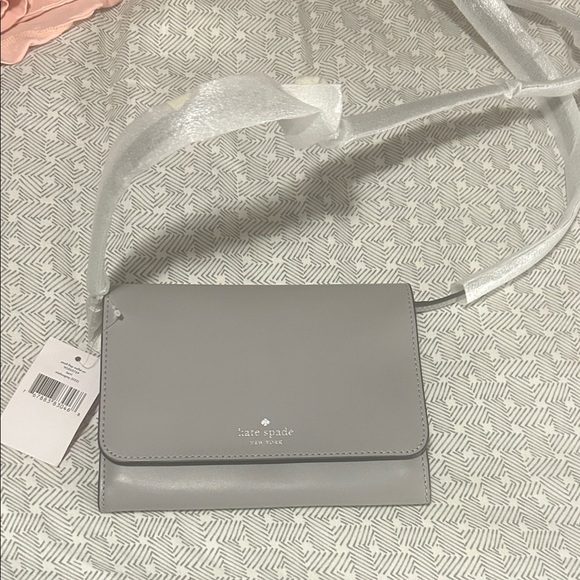kate spade Handbags - Kate Spade Light Gray Wallet Crossbody Bag NWT